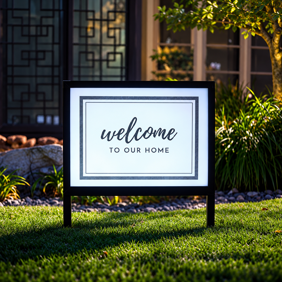 solar-powered lawn sign